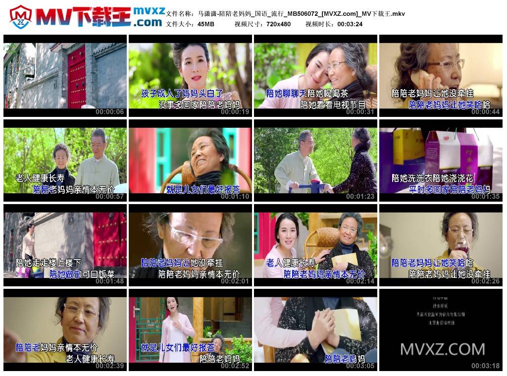 马潇潇-陪陪老妈妈_国语_流行_MB506072